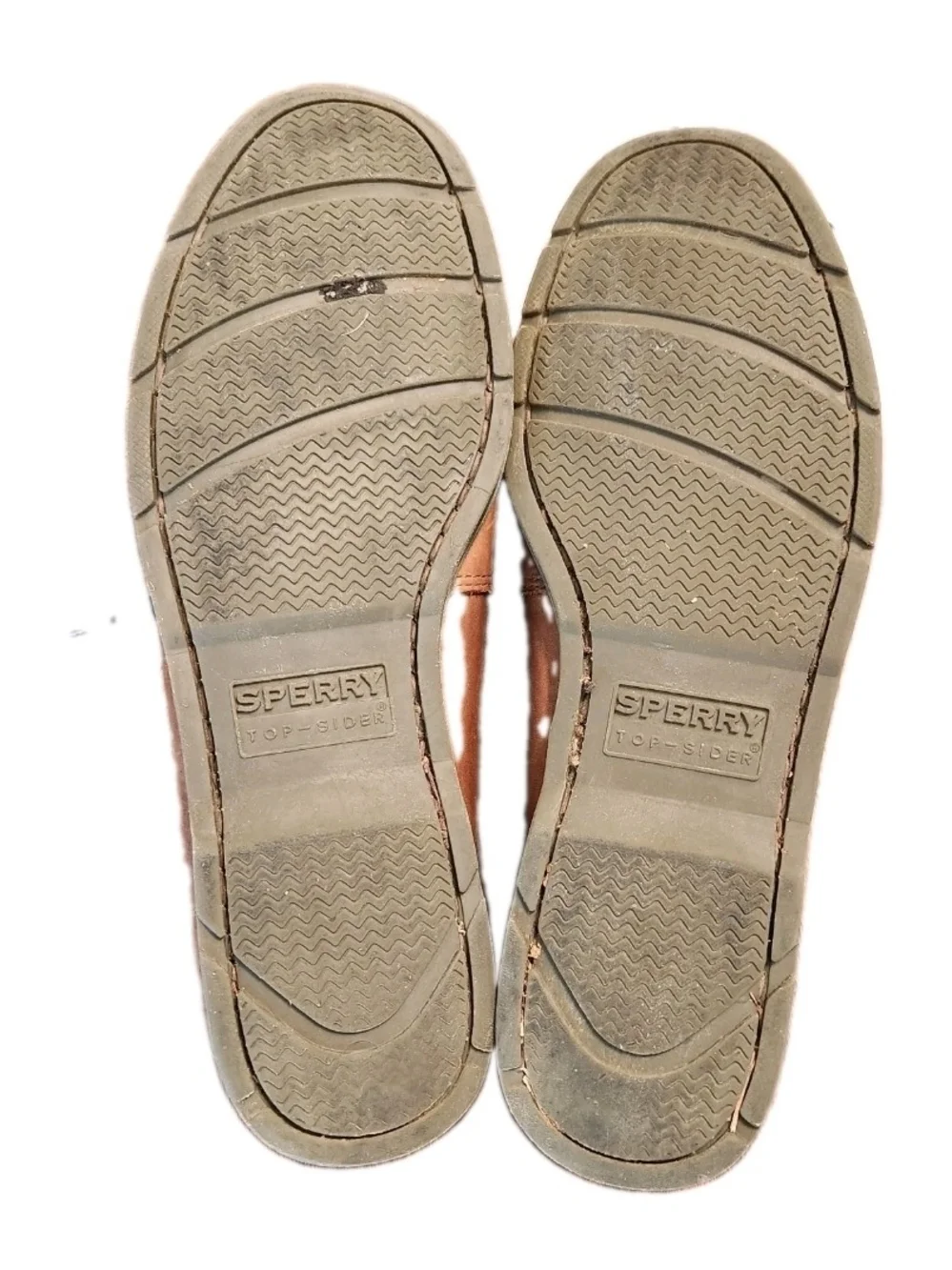 Sperry Top Sider Men's 10M Brown Two-Tone Suede Leather Boat Shoes Rubber Sole